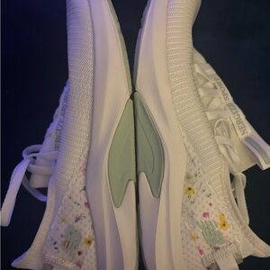 New Balance White and Floral Sneakers